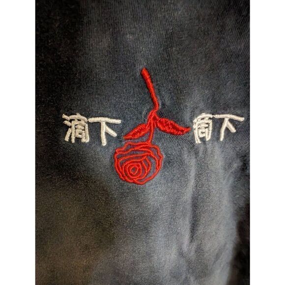 Eighty eight Black Tie Dye Long Sleeve Red Rose T-shirt Men's Size Medium - Picture 3 of 6